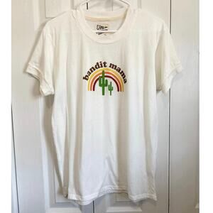Camp Collection White Bandit Mama Rainbow Cactus Ringer Tee Size Large